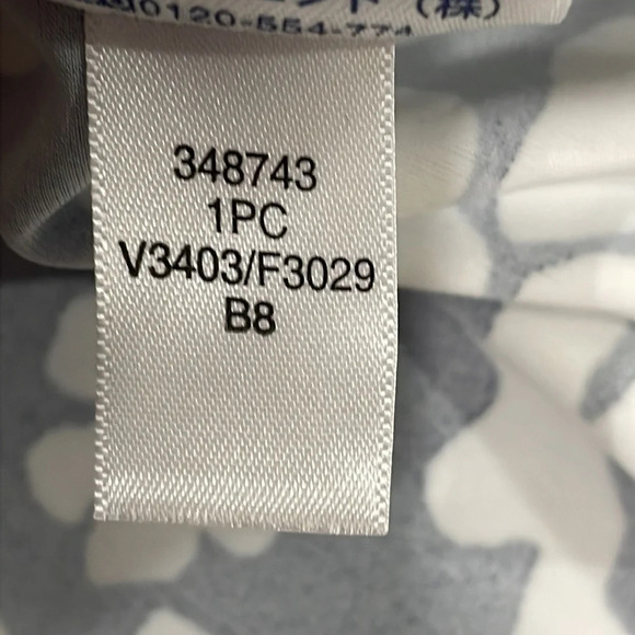 NWOT Lands’ End Black White Tropical Floral Tankini Top Gold Strap Accent 18W - Picture 12 of 12